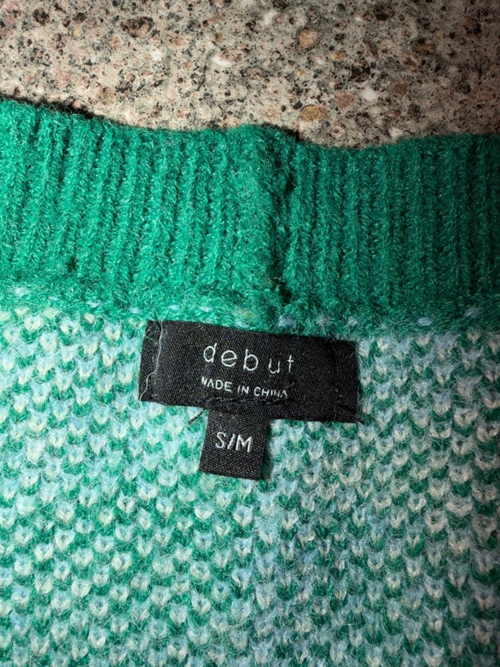 debut Green Multi-Color Patchwork Heart & Smile Cardigan - Picture 2 of 2